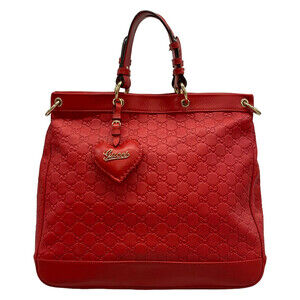 Gucci Valentine Red Leather Tote Bag #306880G11B